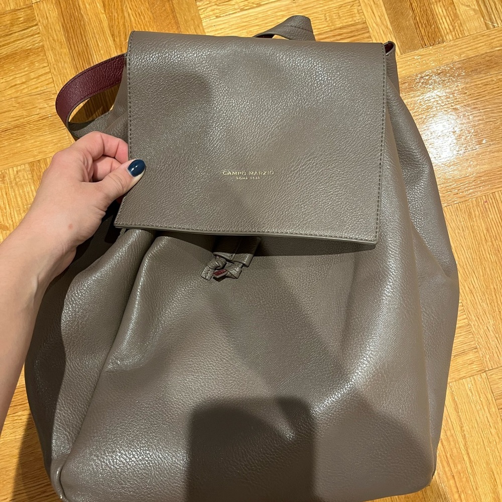 CAMPO MARZIO LEATHER BACKPACK
grey/burgundy